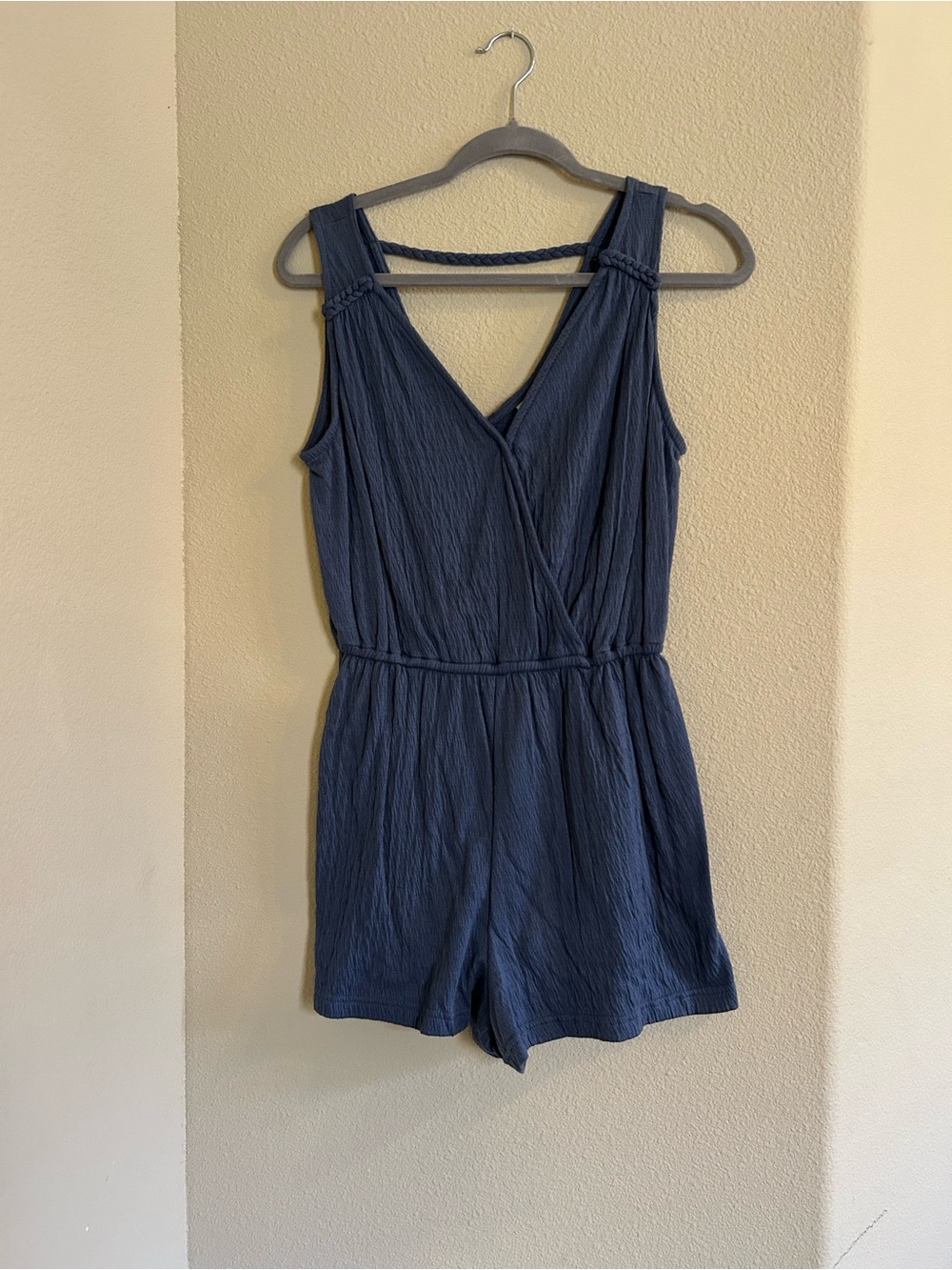 Navy Blue Sleeveless One-Piece Romper